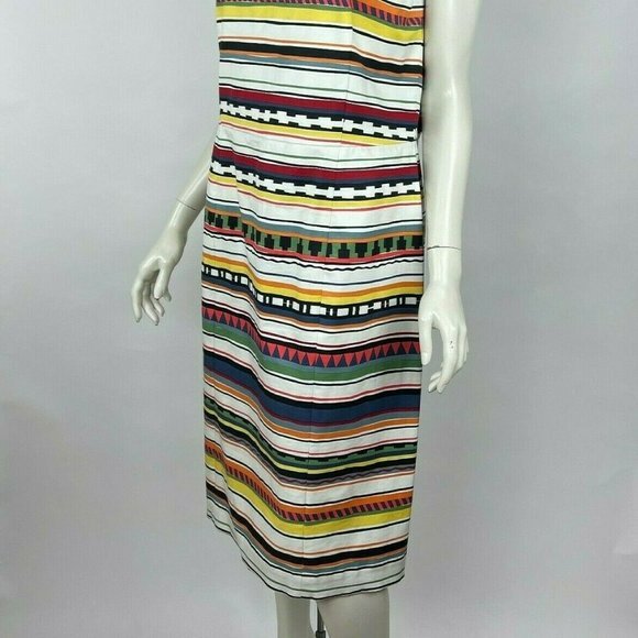 Kate Spade Saturday Stripe Sheath Dress Stretch Cotton Blend Multicolor Women 14 - Picture 11 of 16